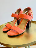 Vionic Suede Sandal Sofia Coral Block Heel UK 5