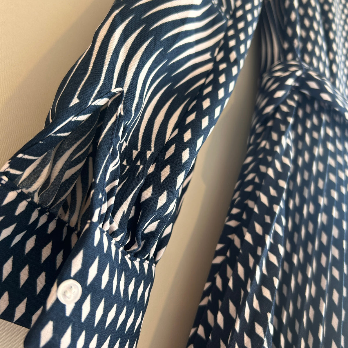 Reiss print shirt dress Navy/White Size 8