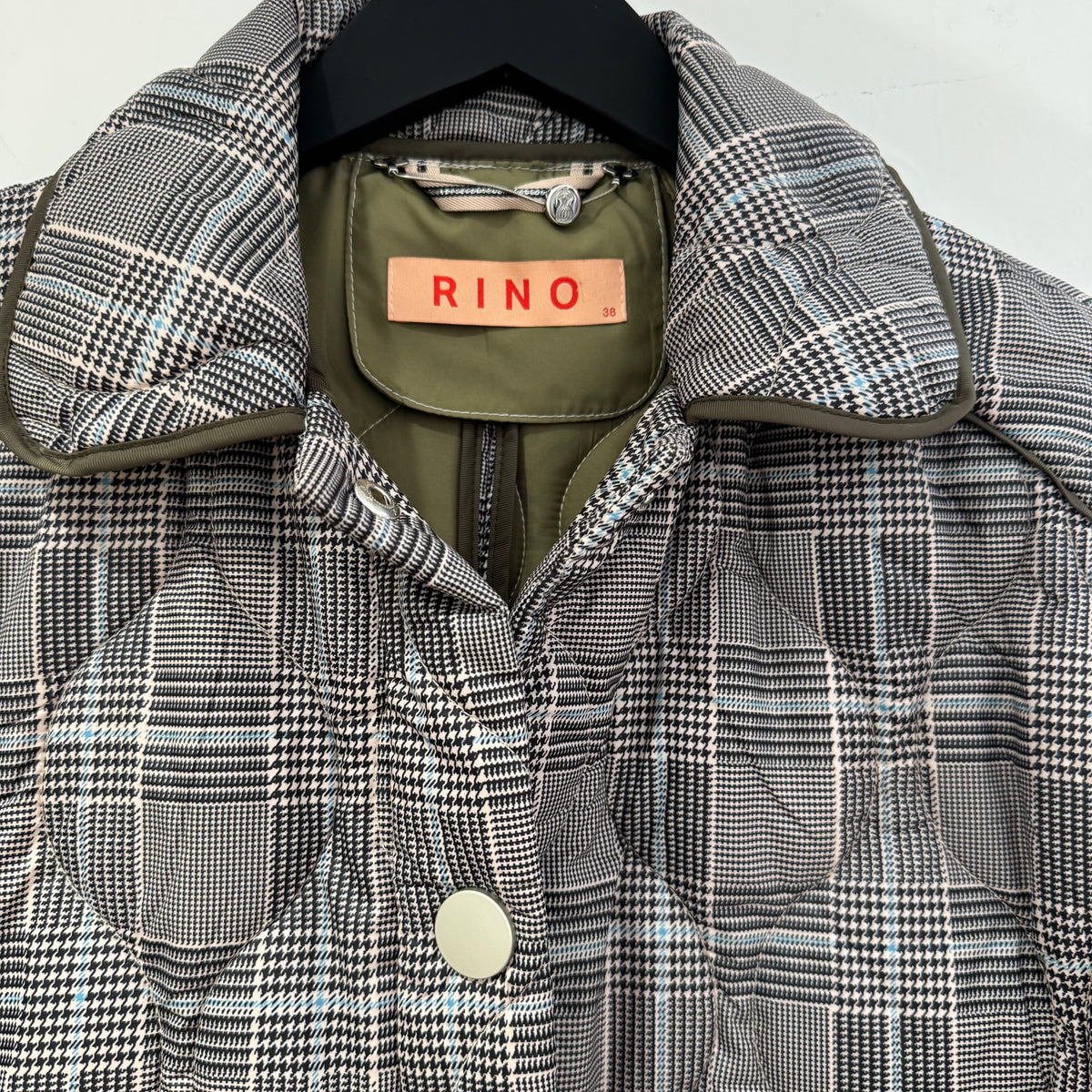 Rino & Pelle quilted jacket Houndstooth Taupe/khaki Size 12