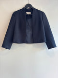 Hobbs Occasion Textured Bolero Jacket Navy 8