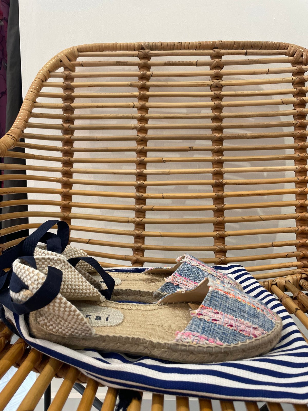 Manebi espadrille denim Blue/neon UK 3