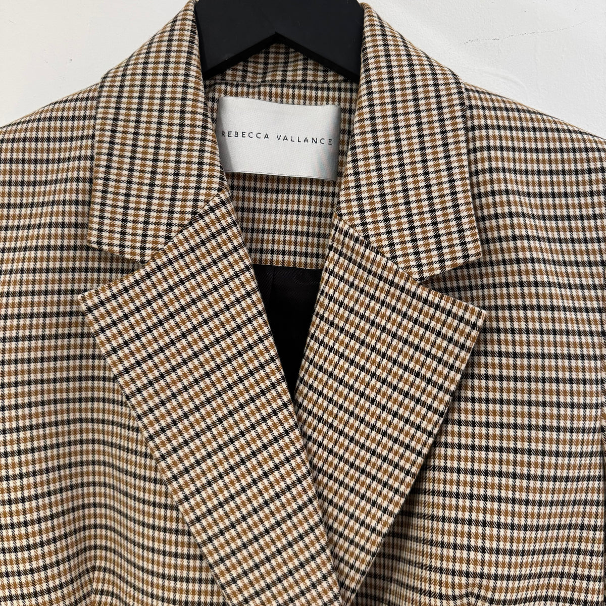 Rebecca Vallance Herringbone Check blazer Camel/Black size 6