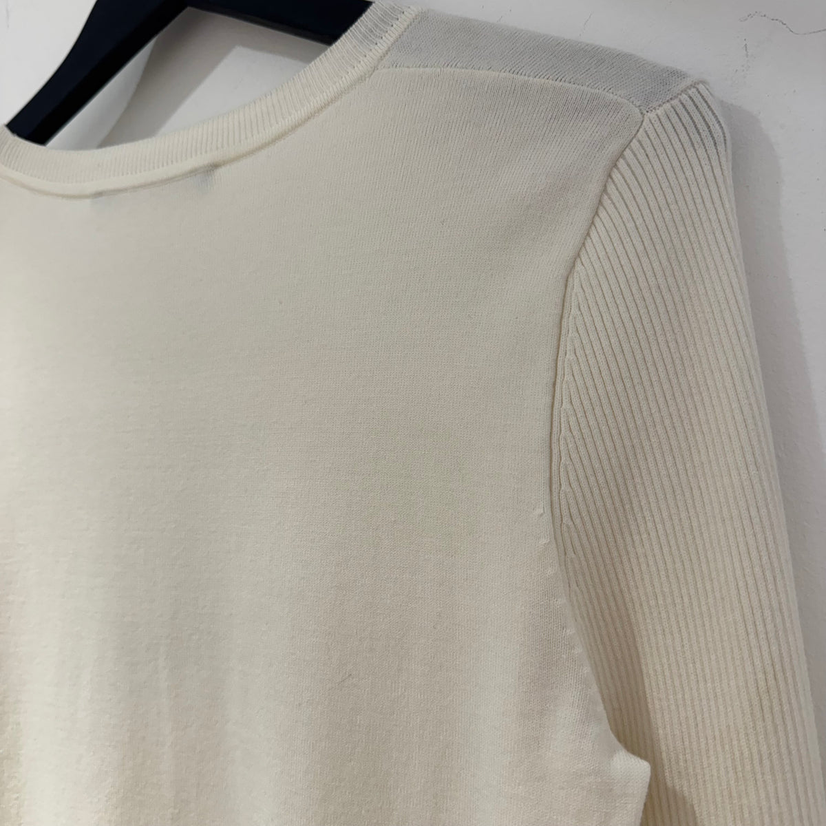 Karen Millen Frill front knit jumper Cream Size Medium