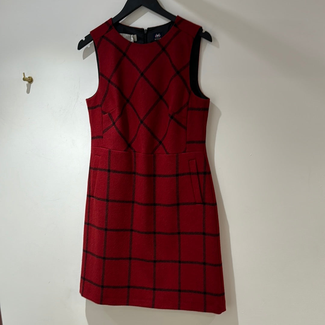 Hobbs 'Verity' dress Wool Red/ Black UK 12