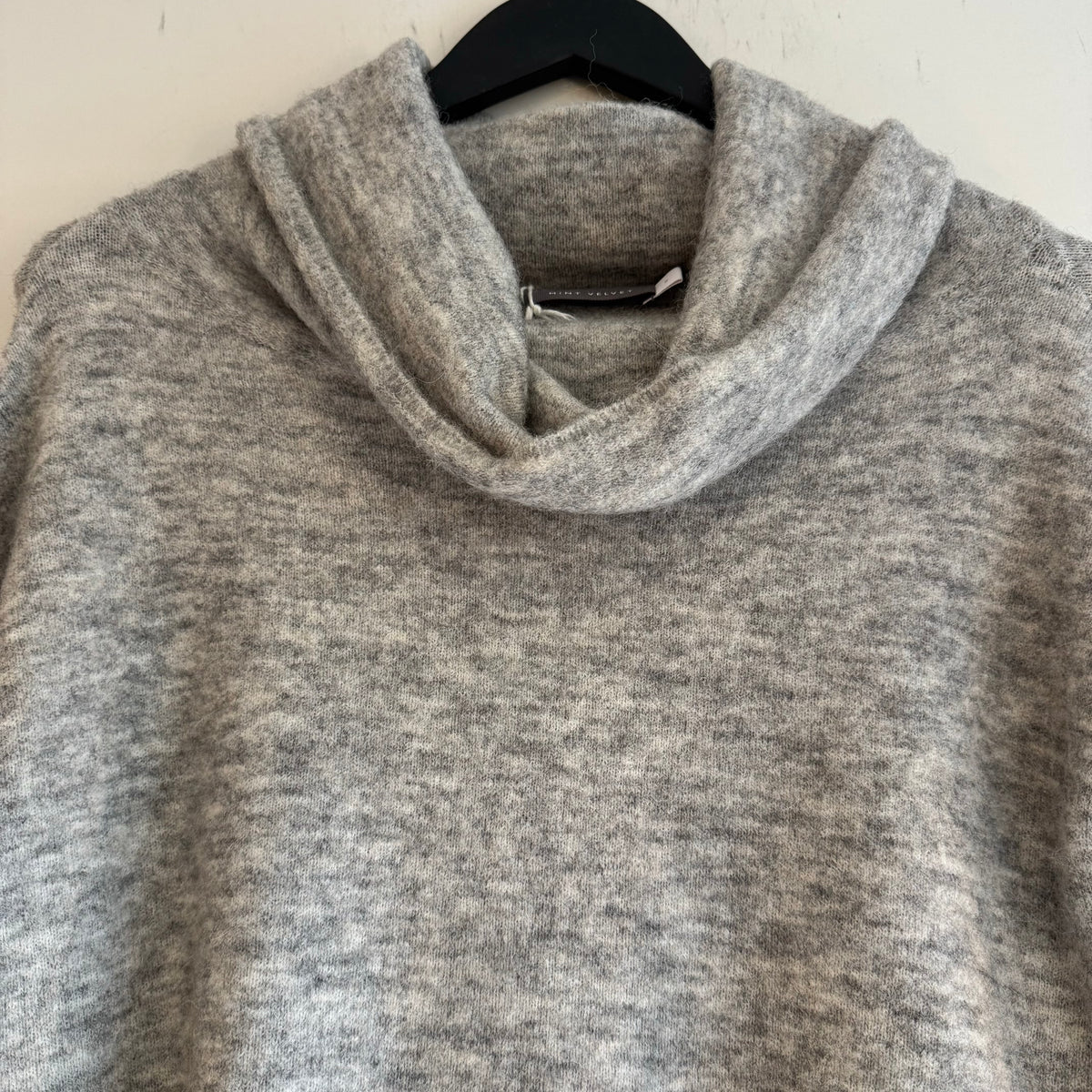 Mint Velvet  wool blend cowl jumper Grey Size Small