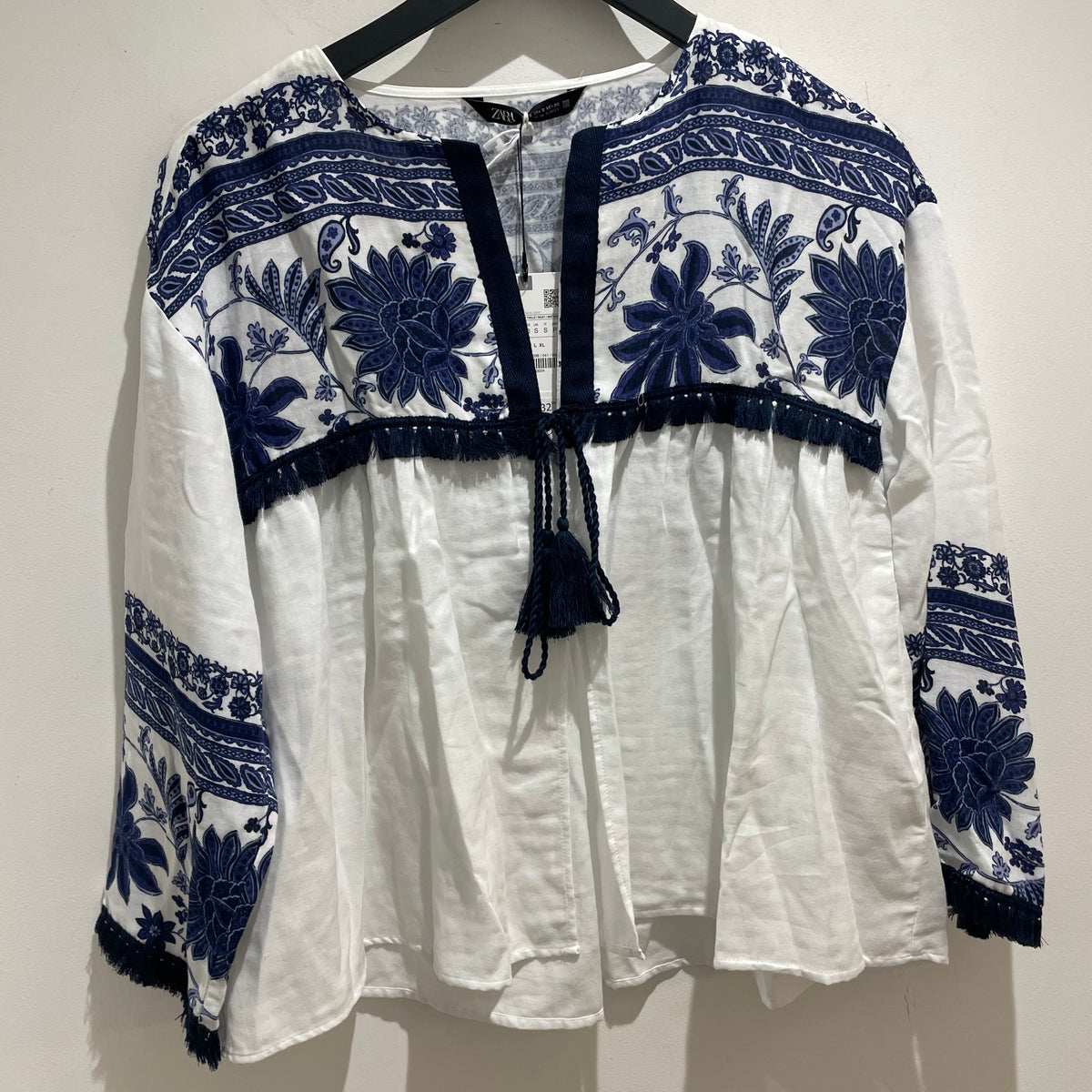 Zara kimono jacket Blue/white Small