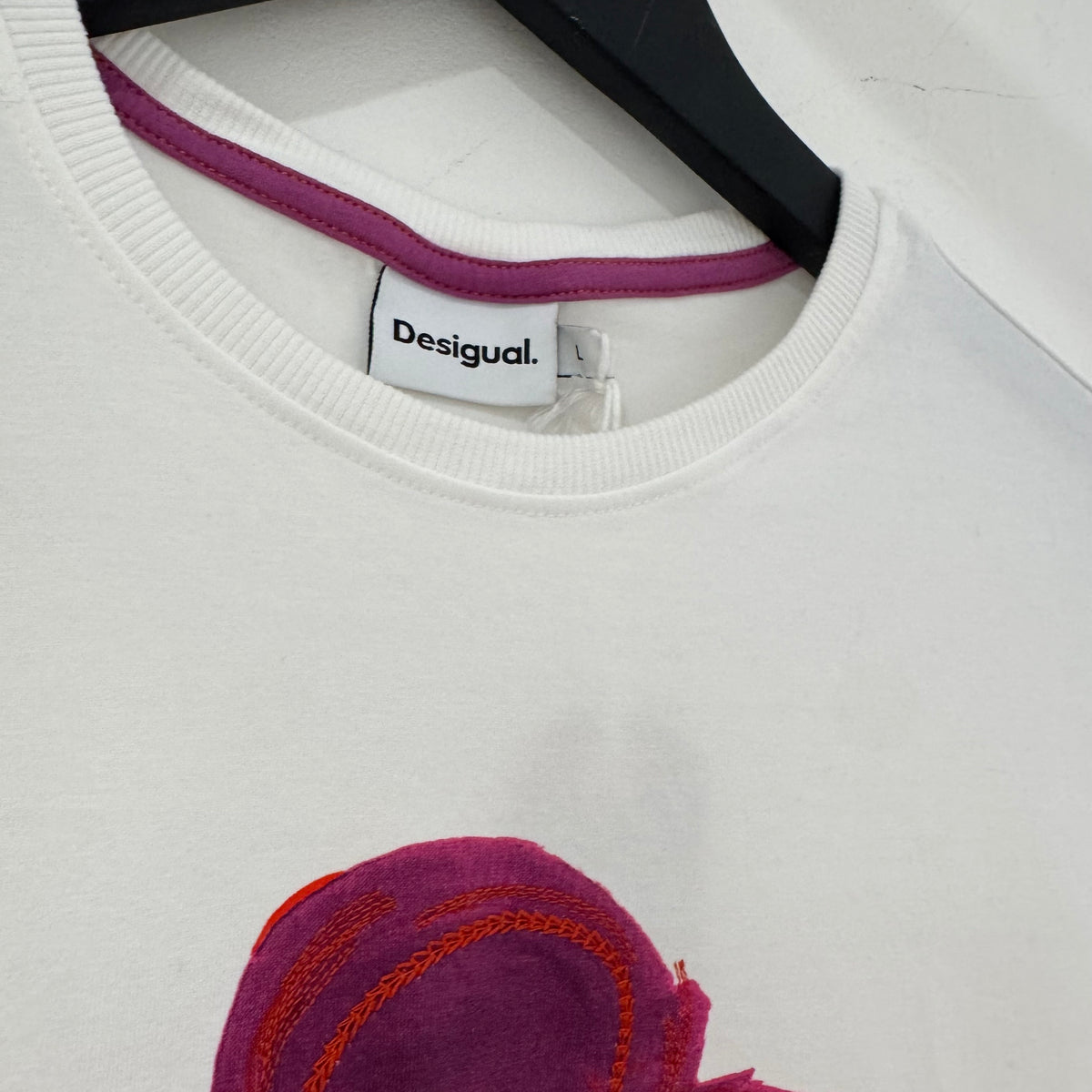 Desigual t-shirt flower White/Red/purple Large