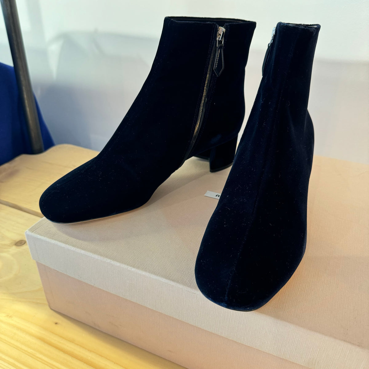 Miu Miu velvet boot Midnight Navy Size 40/UK 7