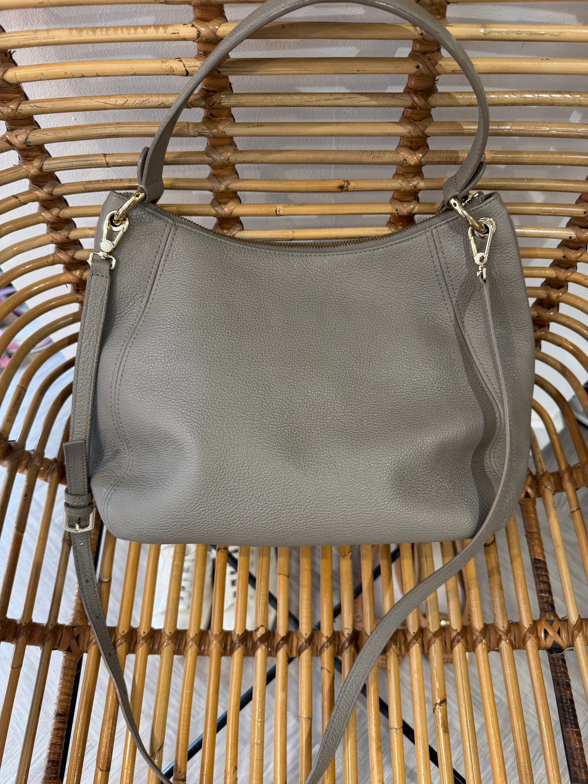 Furla Florence small leather hobo Bag Grey