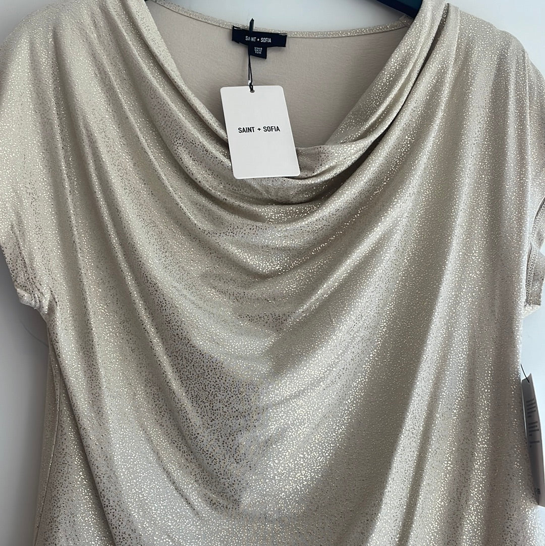 Saint & Sofia metallic foil top Gold/Nude Size Medium