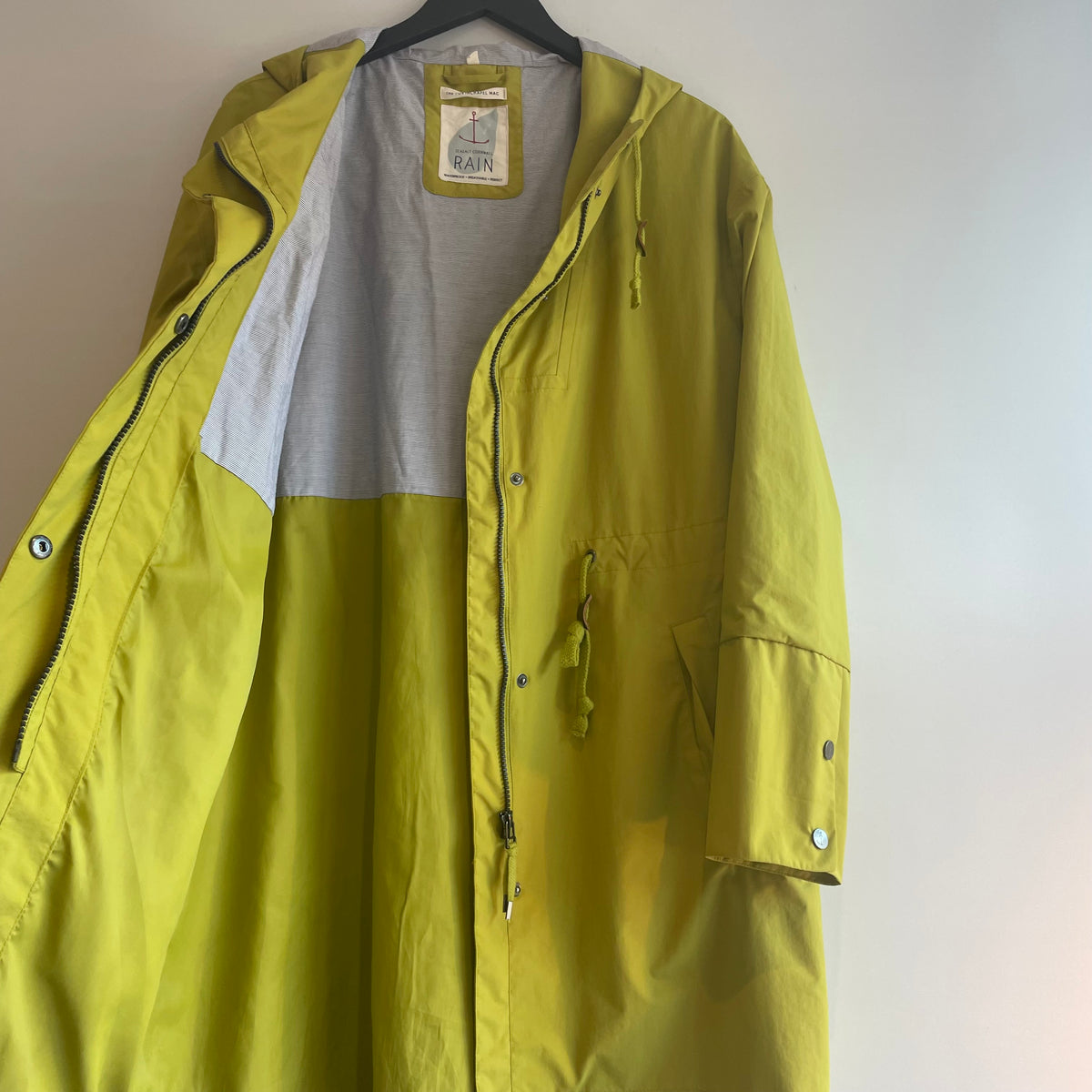 Seasalt Cornwall rain coat 'The Porthchapel Mac' Moss Size 12