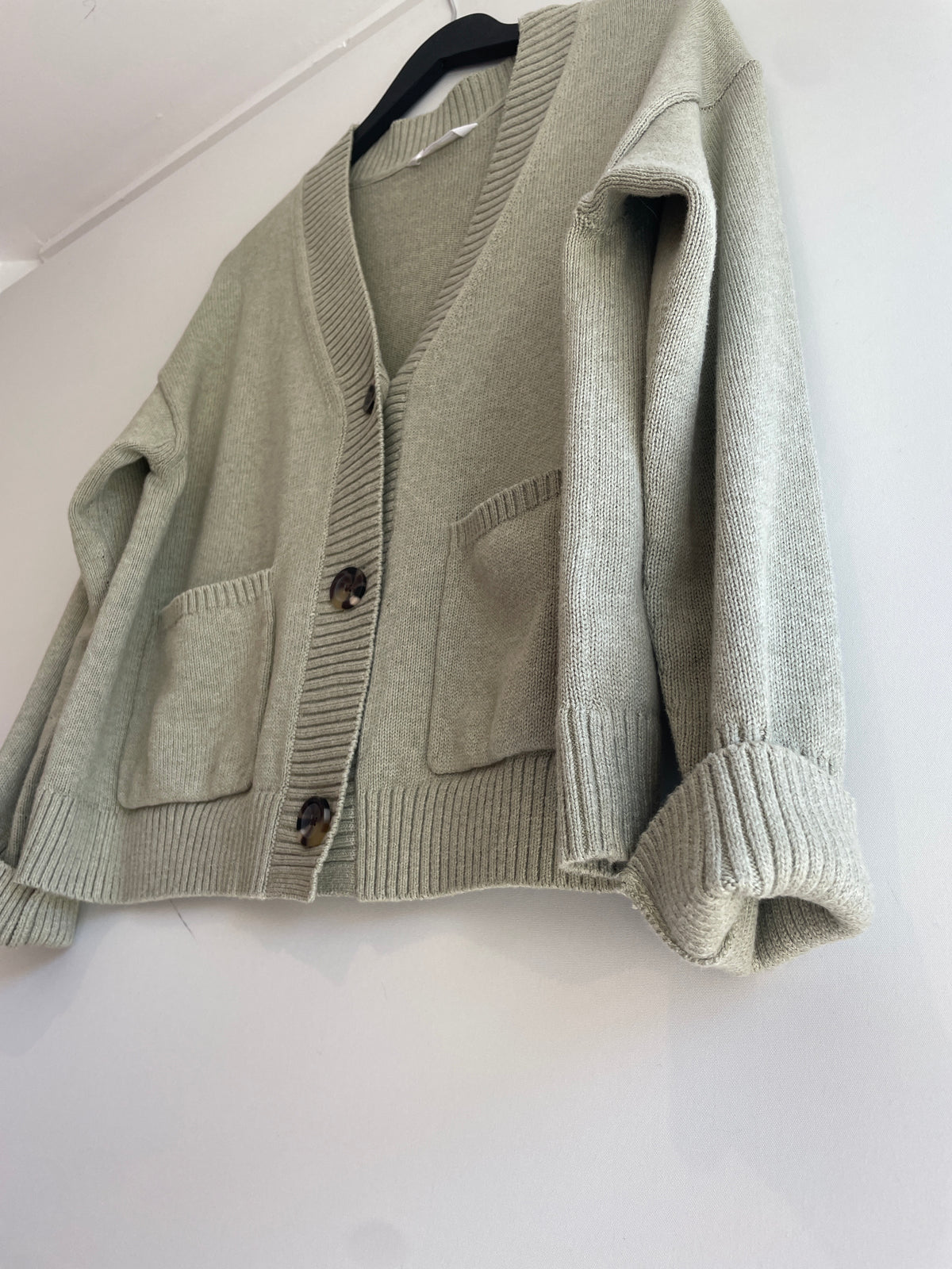Anyday John Lewis Cotton Cardigan Sage Size Medium