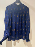 ME+EM silk print Blouse Navy/multi Size 14