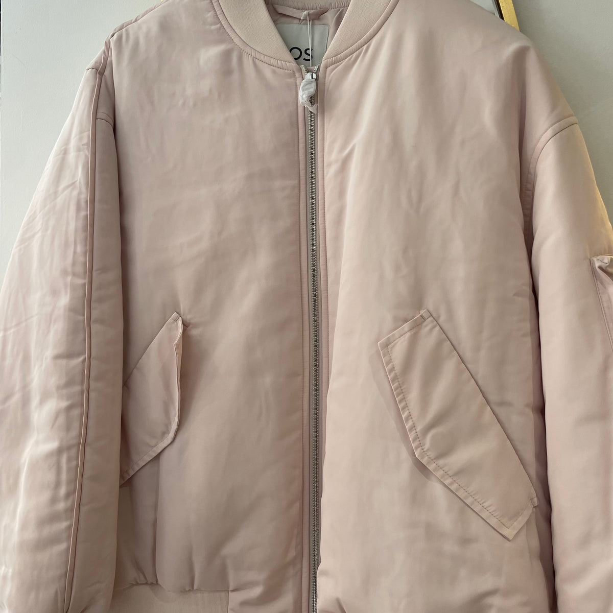 Cos puffer oversized bomber style jacket Pale pink Size Small