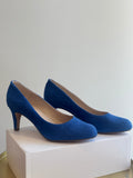 Clarks suede Almond heel Cobalt Blue Size 6.5