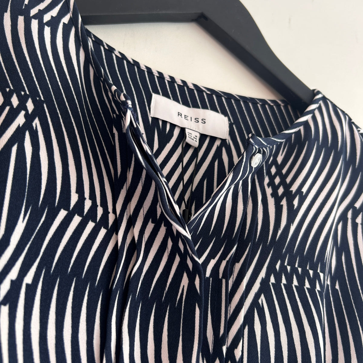 Reiss print shirt dress Navy/White Size 8