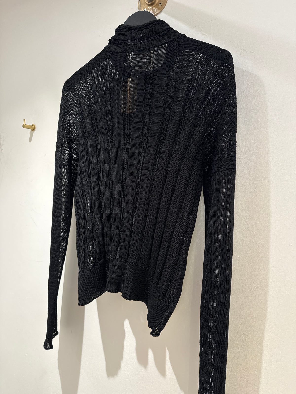 Sarah Pacini Knit sheer cardigan Black O/S