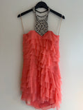Jenny Packham Vintage Mini Halter Dress Coral Size 10