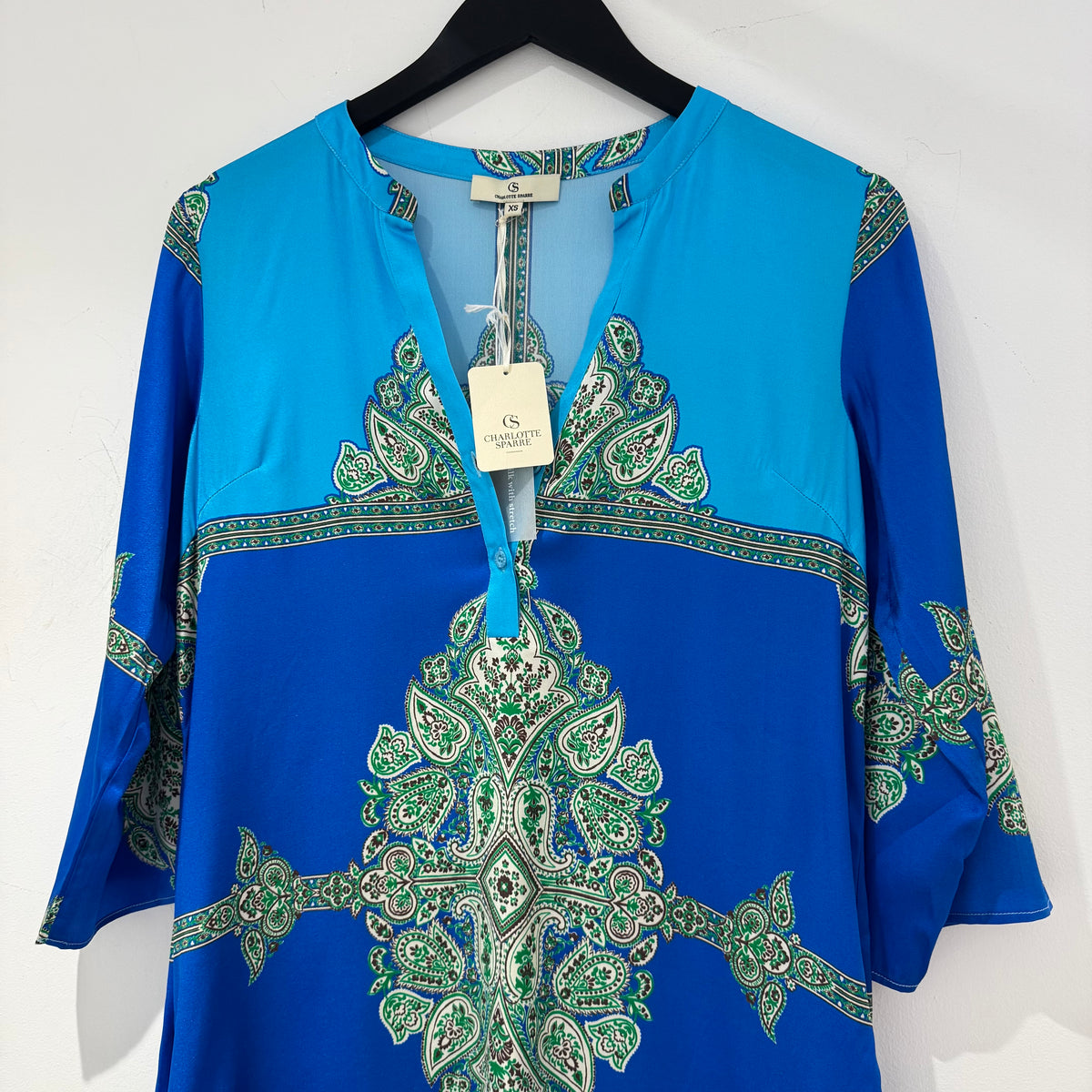 Charlotte Sparre Tunic paisley Bright blues/Green XS
