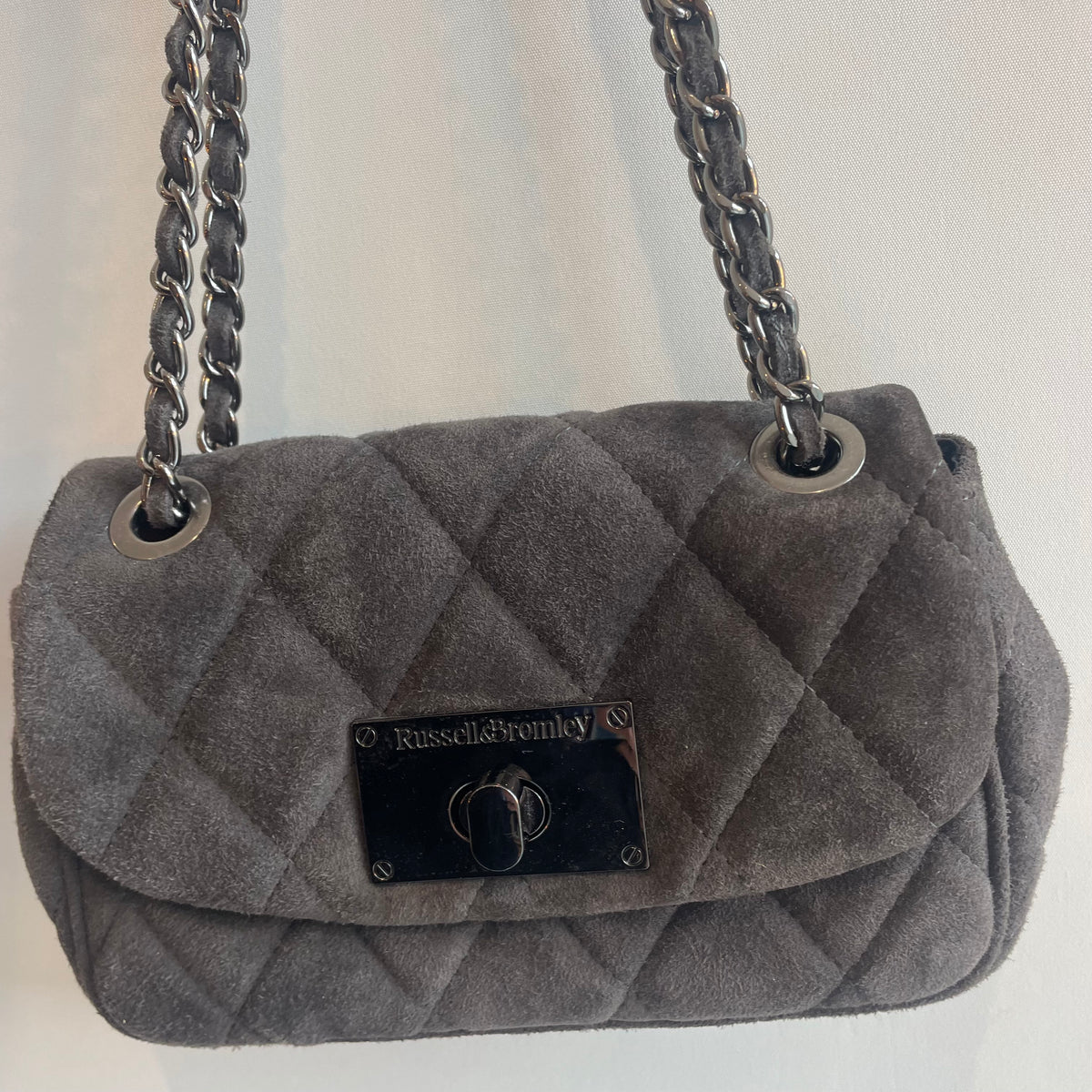 Russell & Bromley quilted chain bag Grey