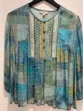 Conditions Apply boho popover Blouse Aqua Size Medium