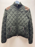 Ralph Lauren Black Label Knitted Jacket Dark Olive/Trim Choc - Size Medium