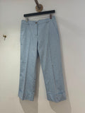 Rosso 35 Trouser Geo print Pale Blue/White/Camel Size 12