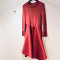 Ted Baker Zadi Frill Neck Midi Dress Pink/Burgundy Size 4