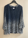 Together Spot pleat Blouse Navy/white Size 20