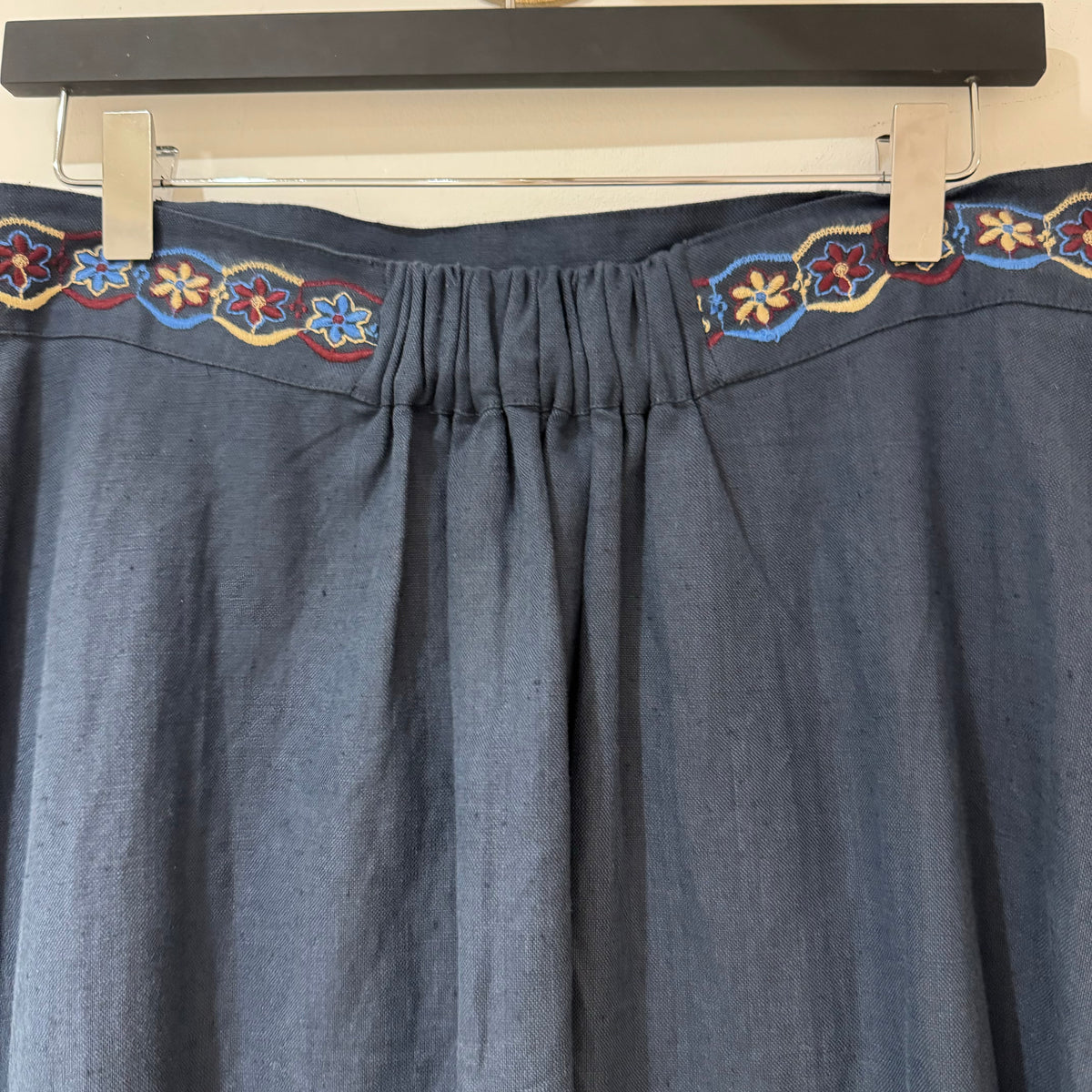 Beulah maxi embroidered skirt Navy 12