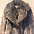 Hobbs Faux Fur Coat Graphite Size Large
