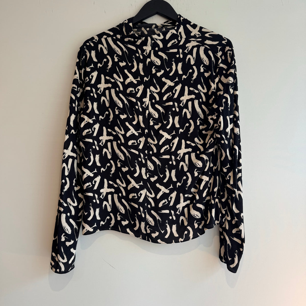 Jigsaw dash print blouse Black/Natural Size 12