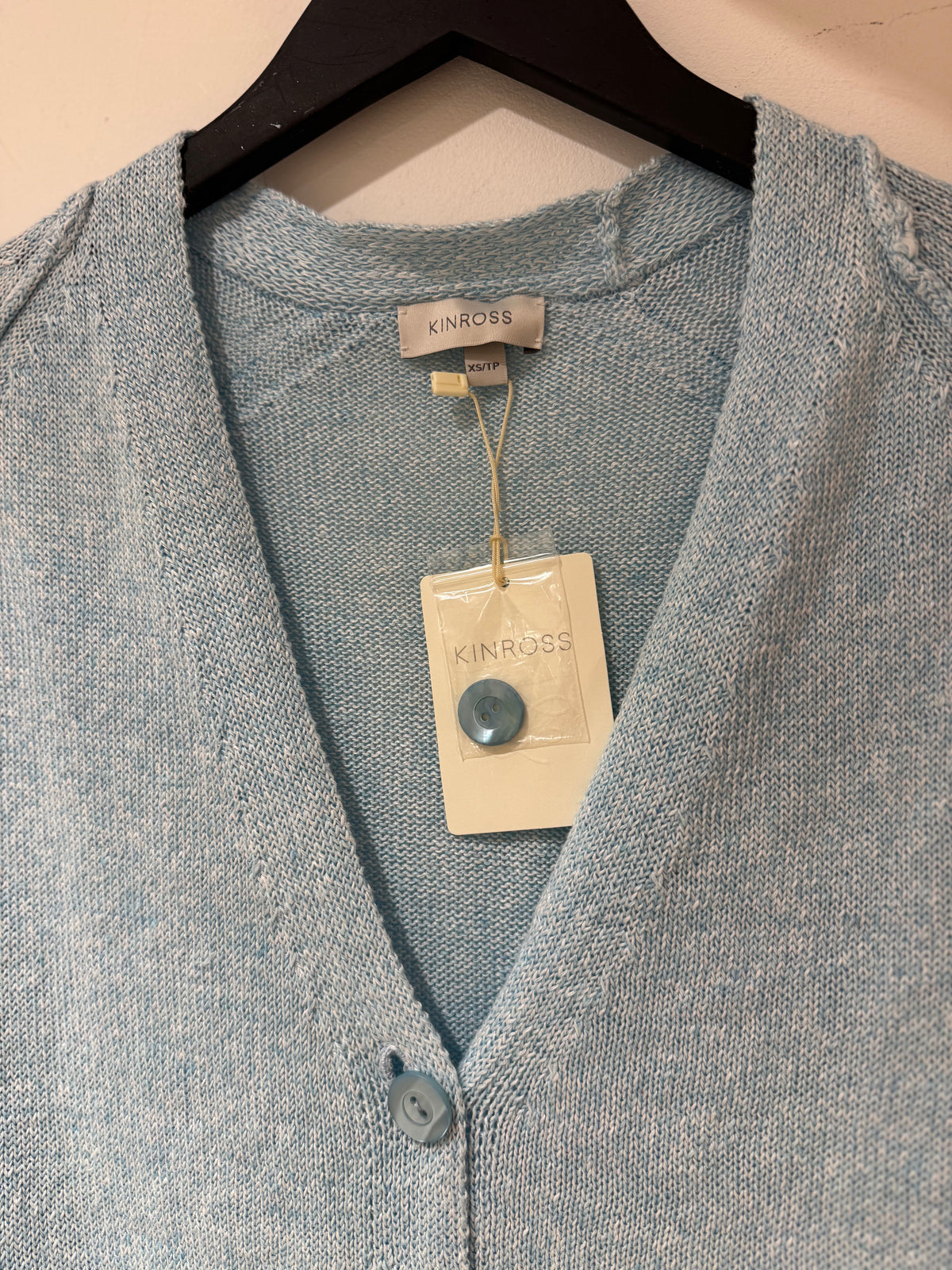 Kinross linen Cardigan Blue Twist Size XS