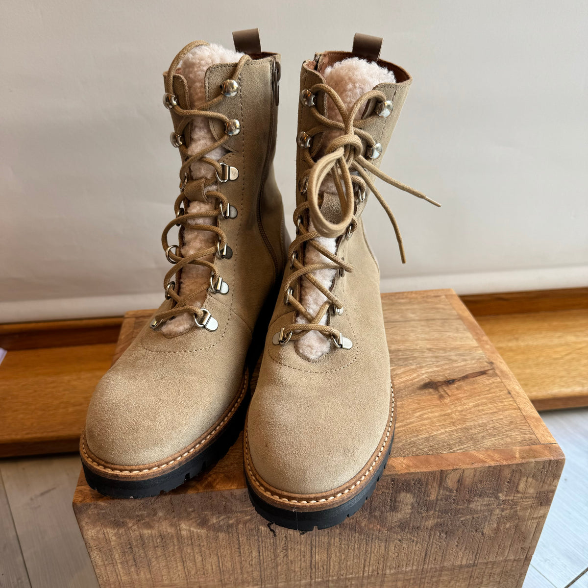 Mint velvet suede boot Stone Size 5