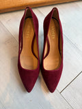 Hobbs Suede Court Shoes Burgundy