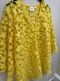 Maeve by Anthropologie Star Cut Out Beach Tunic Yellow One Size