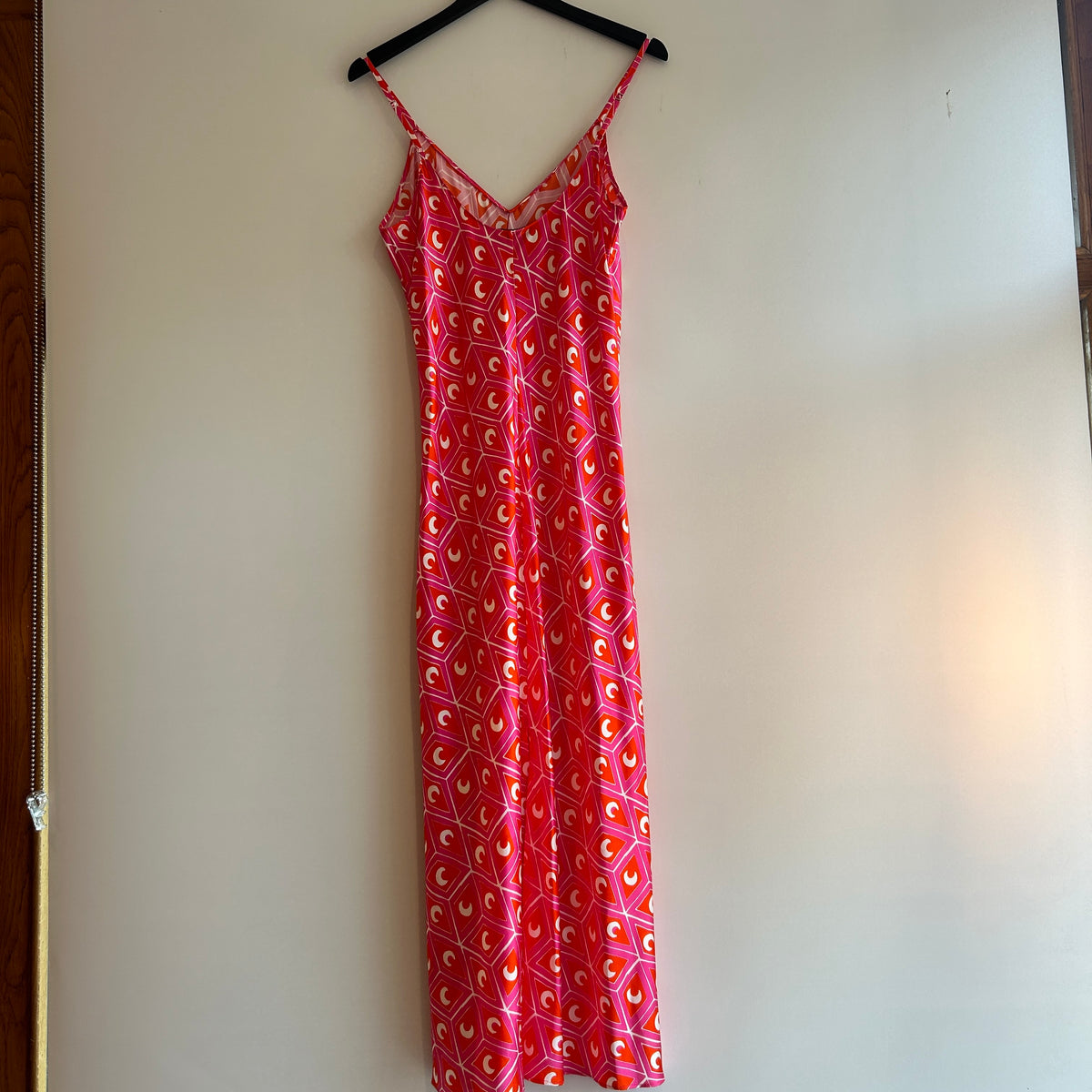 Jessica Russell Flint geo print slip dress Pink/Orange Size Large