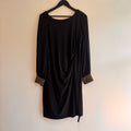 Roman Ruched Long Sleeve Dress Black Size 16