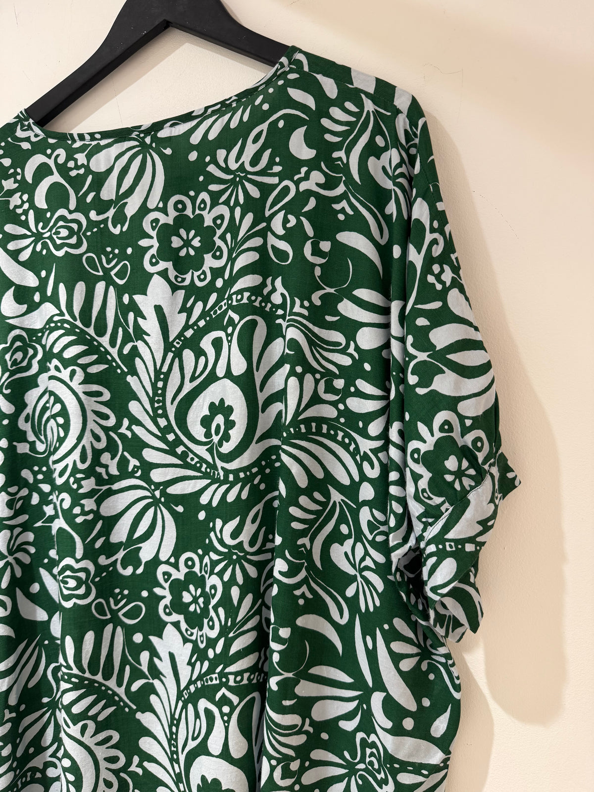 Masai Block Floral print top Pale Blue/Green Size Medium