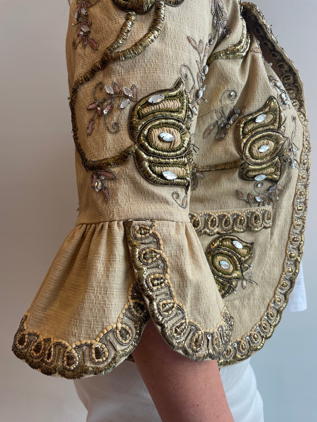 Love Sex Money Collection Embellished Jacket Pale Gold/Antique Gold Size IT46