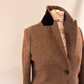 Joules Herringbone Wool Blend Coat Camel Size UK 12