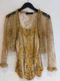 Oppio Fashion lace camisole with jacket Gold