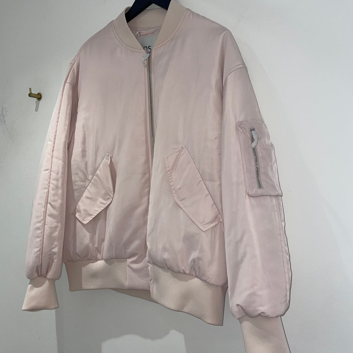 Cos puffer oversized bomber style jacket Pale pink Size Small