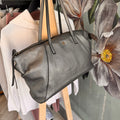 Coccinelle Tumbled Leather East West Shoulder Bag Pewter