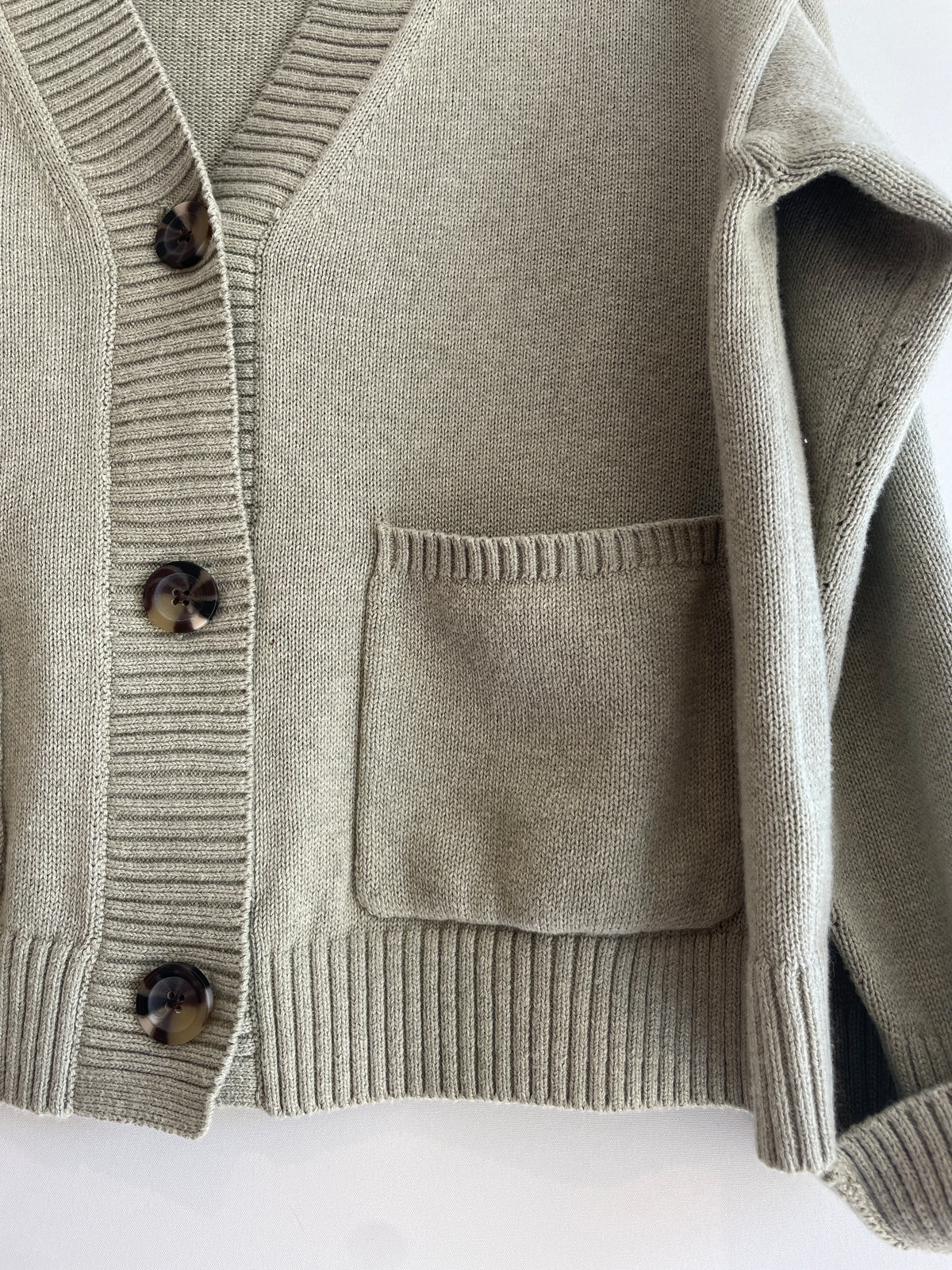Anyday John Lewis Cotton Cardigan Sage Size Medium
