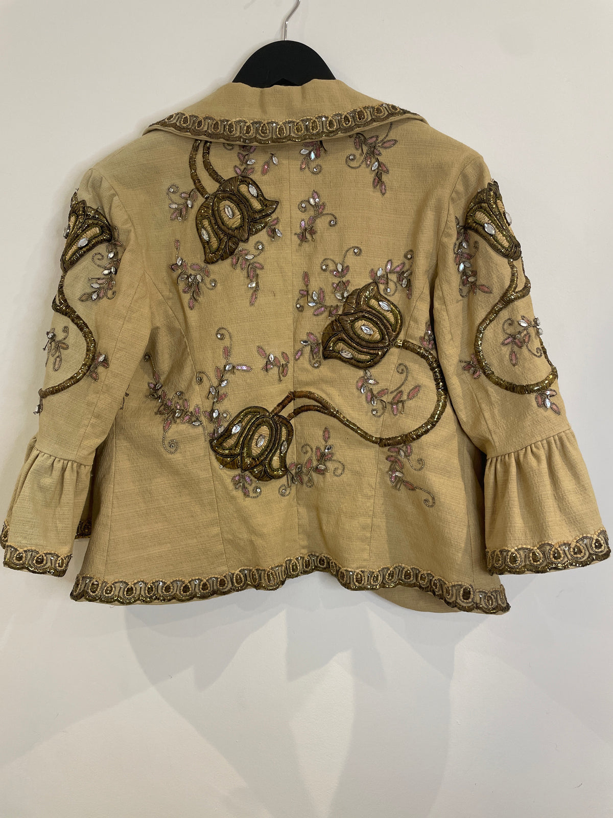 Love Sex Money Collection Embellished Jacket Pale Gold/Antique Gold Size IT46