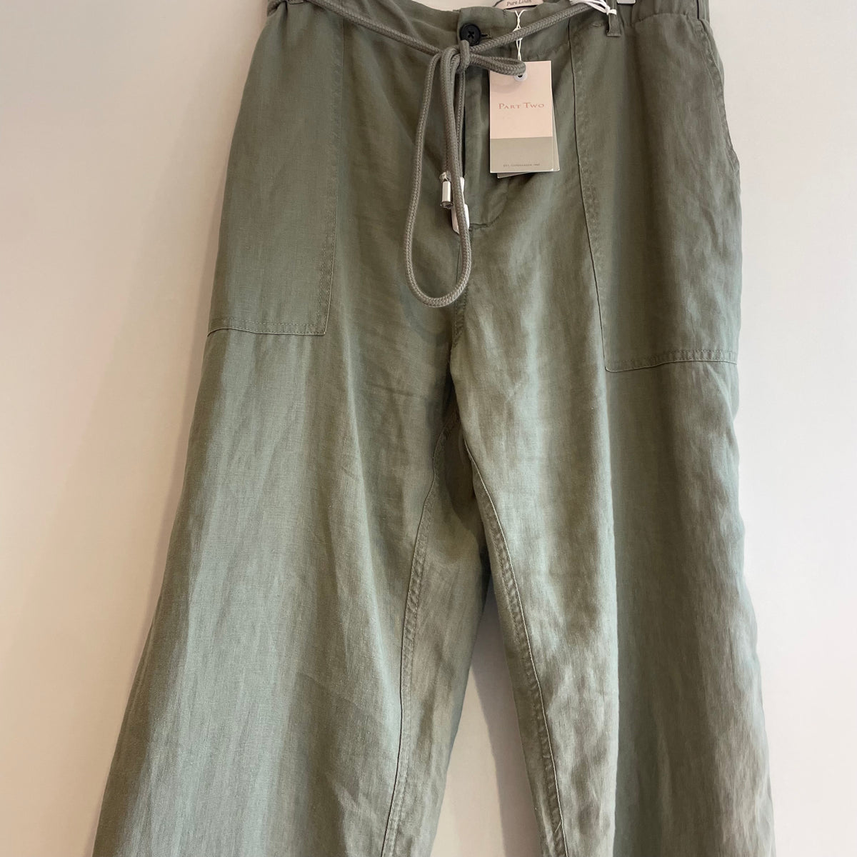 Part Two Harena linen trouser Vetiver green size 42