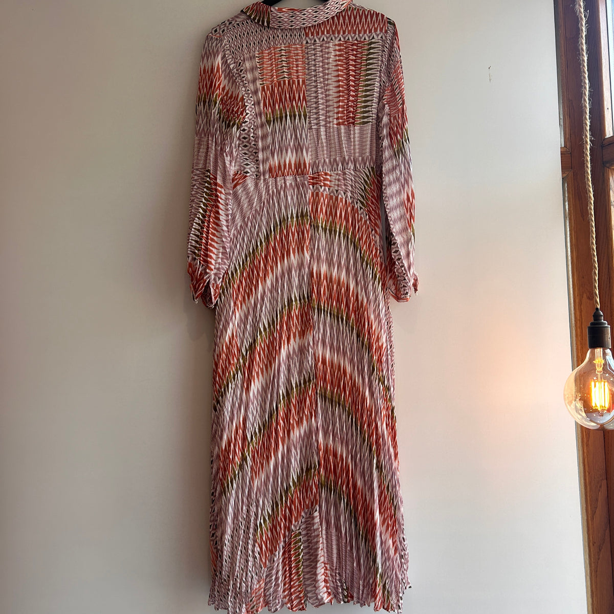 Mint Velvet print maxi shirt dress Khaki/Rust/Lilac Size 16