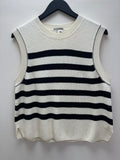 Jigsaw stripe sleeveless Jumper Ivory/navy - Size Large