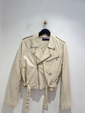 Polo Ralph Lauren leather biker jacket Cream